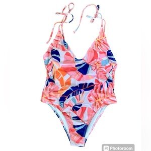 Pink Lily Tropical One Piece Swimsuit Size Large​​